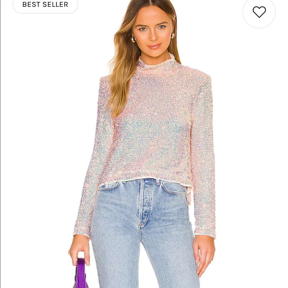ASTR Lia Top in Iridescent Pink